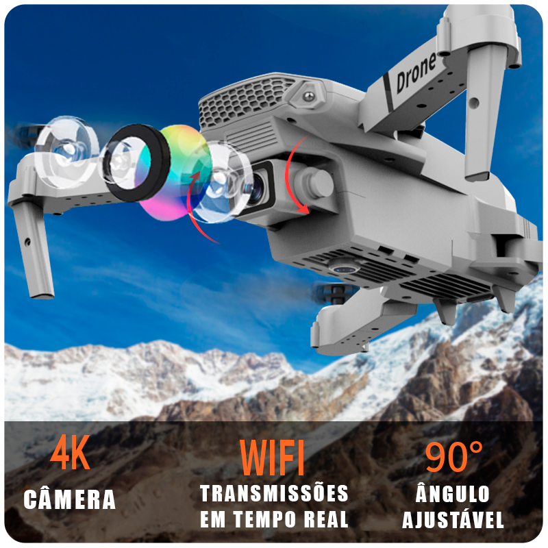 Drone Profissional Wifi com Controle Remoto Adaptável/Zangão - oi@lojaslovic.com